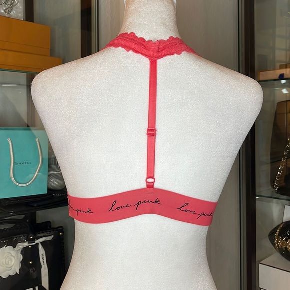 PINK VICTORIA’S SECRET Lace Halter Bralette in Pink - Picture 3 of 4
